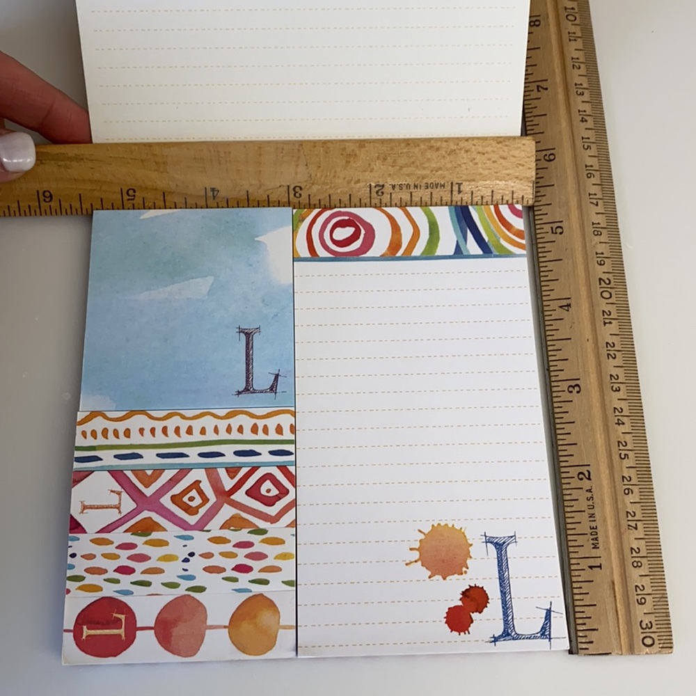 Monogram “L” sticky notes / note pad 360 various size, beautifully patterned NEW